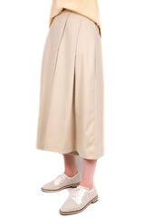 斜摺層次造型裙褲 - 杏色 - Chic Collection