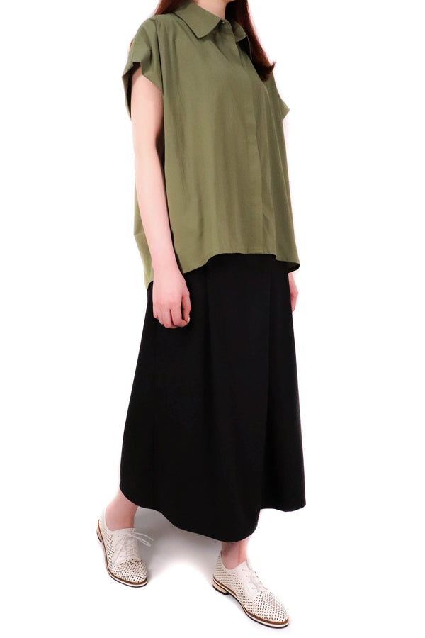 輕薄寬鬆造型裇衫 (日本布料) - 綠色 - Chic Collection