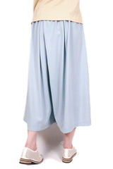 斜摺層次造型裙褲 - 淺藍色 - Chic Collection