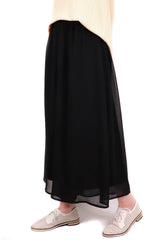 層次透紗裙褲 - 黑色 - Chic Collection