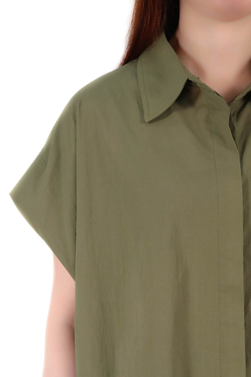 輕薄寬鬆造型裇衫 (日本布料) - 綠色 - Chic Collection