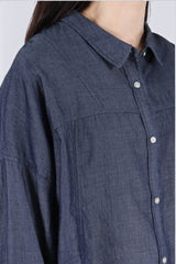 寬鬆版型牛仔棉薄恤衫