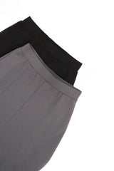 魚尾造型半截裙 (日本布料) - 黑色