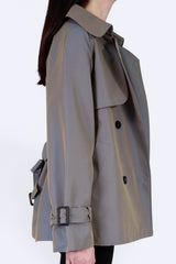 雙色紗線Trench Coat (意大利布料)