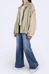 2WAY可拆袖防潑水外套 - 綠色