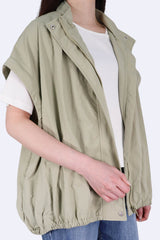 2WAY可拆袖防潑水外套 - 綠色