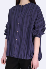 直條下擺束帶棉質裇