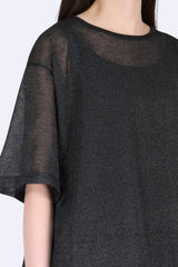 銀閃閃兩側開叉透上衣