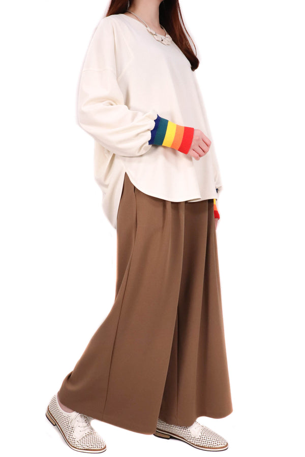 彩虹袖造型設計上衣 (日本布料) - 米白色