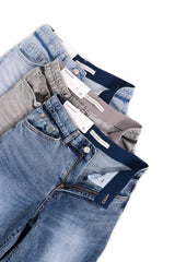 洗水邊牛仔闊褲 - 淺藍色 - Chic Collection