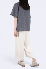 混色細線質感暗紋上衣 (日本布料) - 灰色 - Chic Collection