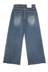 簡約闊腳牛仔褲 - 藍色 - Chic Collection