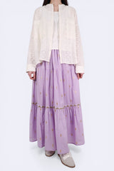 菱形紋側開叉裇衫外套 - 米白色 - Chic Collection