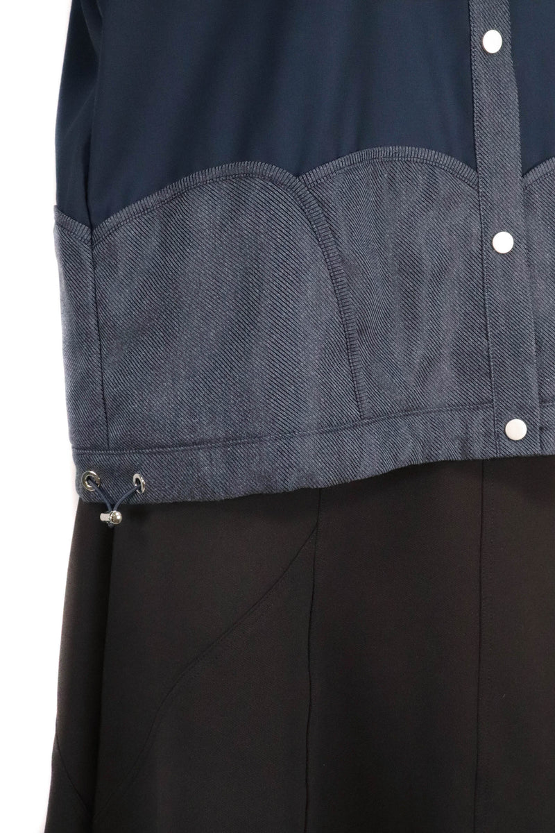 層次波浪接拼恤衫 (日本布料) - 藍色 - Chic Collection