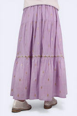 蘇蘇束繩金閃織線半截裙 - 紫色 - Chic Collection