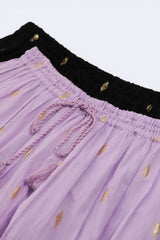 蘇蘇束繩金閃織線半截裙 - 紫色 - Chic Collection