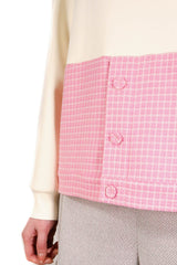 下織布拼棉質上衣 (拼日本布料) - 米白色 - Chic Collection