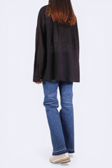 菱形紋側開叉裇衫外套 - 黑色 - Chic Collection