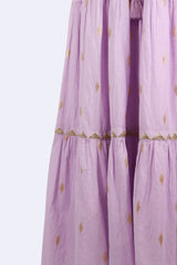 蘇蘇束繩金閃織線半截裙 - 紫色 - Chic Collection