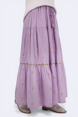 蘇蘇束繩金閃織線半截裙 - 紫色 - Chic Collection