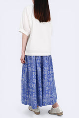 [預訂] 格紋泡泡袖棉質上衣 (日本布料) - 白色 - Chic Collection