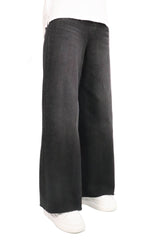 簡約闊腳牛仔褲 - 碳黑色 - Chic Collection