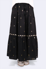 蘇蘇束繩金閃織線半截裙 - 黑色 - Chic Collection