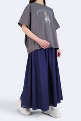 小狗印花寬鬆棉質上衣 - 灰色 - Chic Collection