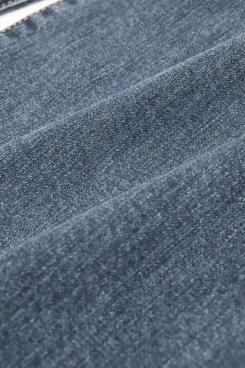 簡約闊腳牛仔褲 - 藍色 - Chic Collection