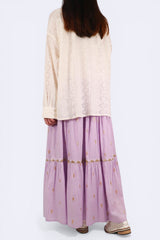 菱形紋側開叉裇衫外套 - 米白色 - Chic Collection