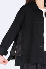 左右接拼側拉鍊牛仔外套 - Chic Collection