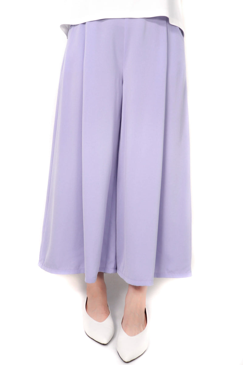 光面質感雪紡A CUT闊褲 (日本布料) - 紫色 - Chic Collection