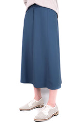 A line設計半截裙 (日本布料) - 藍色 - Chic Collection