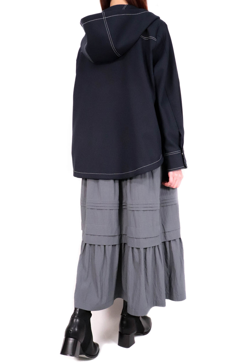明線造型設計外套 (日本布料) - 深藍色 - Chic Collection