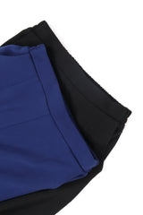 彈性直腳短版闊褲 (日本布料) - 藍色 - Chic Collection