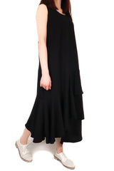 層次造型背心裙 - 黑色 - Chic Collection