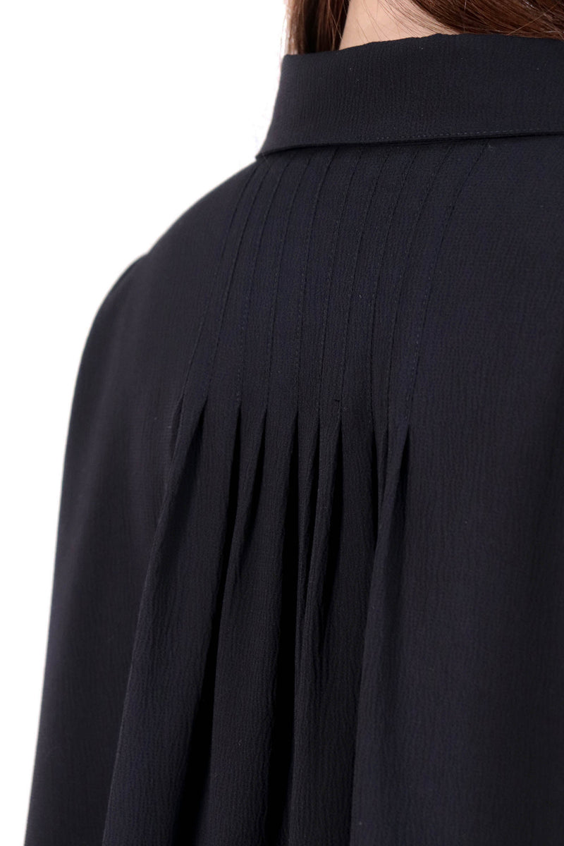 寬鬆感造型不縐布裇衫 (日本布料) - 黑色 - Chic Collection