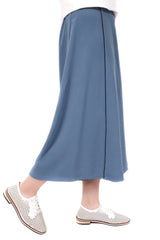 滾邊撞色設計裙褲 - 藍色 (日本布料) - Chic Collection