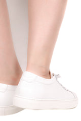 牛皮橡筋免綁帶波鞋 - 白色 - Chic Collection
