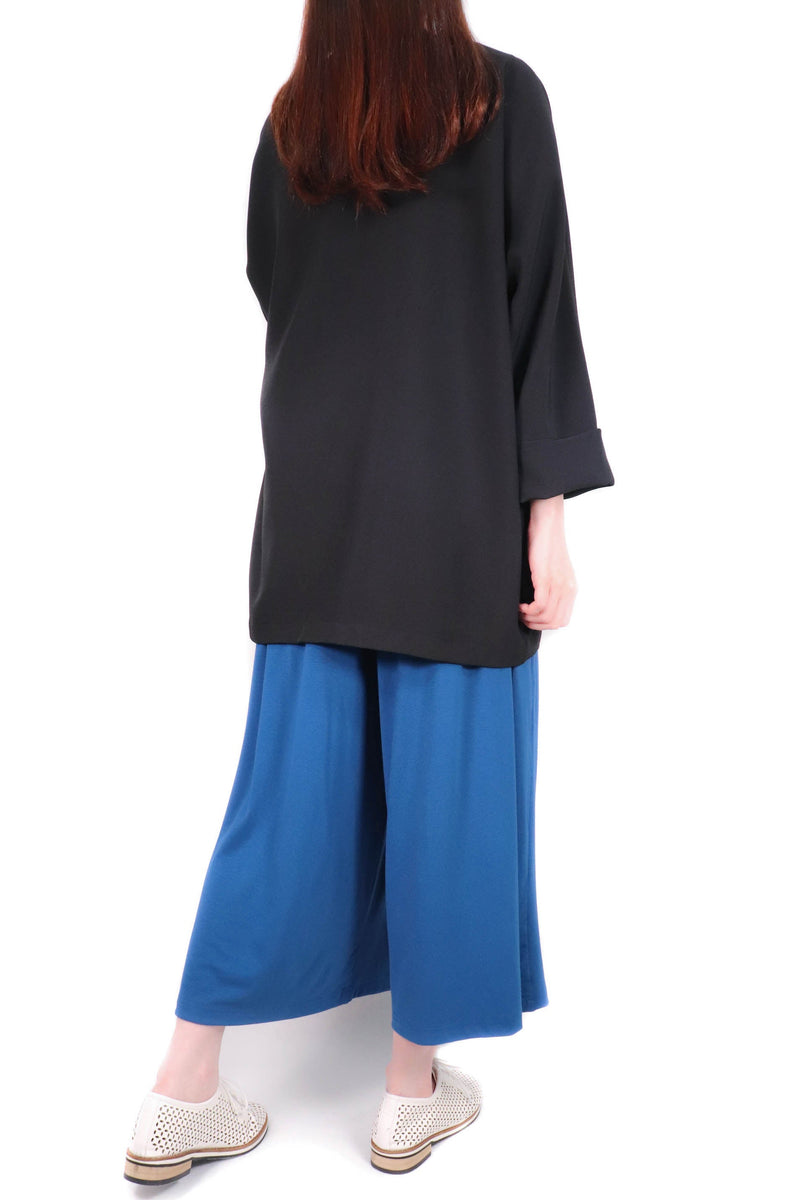 簡約造型長袖外套 (日本布料) - 黑色 - Chic Collection
