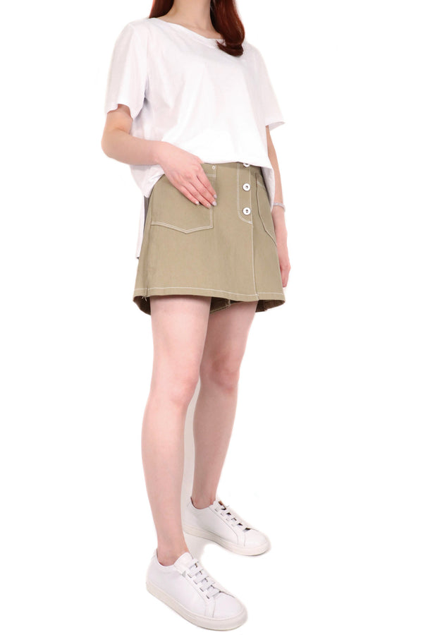 竹節棉鑽石領造型上衣 - 白色 - Chic Collection