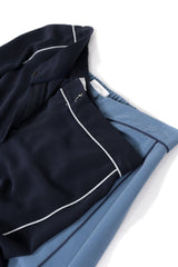 滾邊撞色設計裙褲 - 深藍色 (日本布料) - Chic Collection