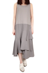層次造型背心裙 - 灰色 - Chic Collection