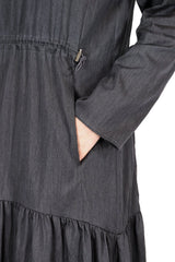 前後束帶連身裙 (日本布料) - 灰色  - Chic Collection