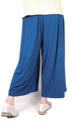 超軟彈垂感闊褲 (短版) (日本布料) - 顯白藍色 - Chic Collection